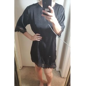 Francesca's Black Shift Dress With Lace